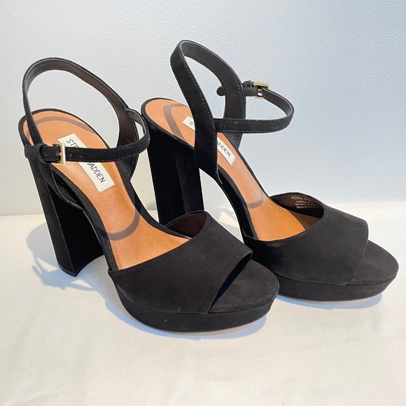 Black Suede Lessa Platform Heel 